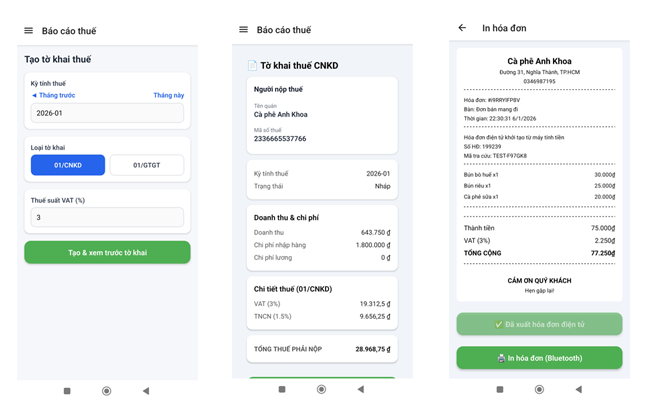 Báo cáo doanh thu FokaPOS