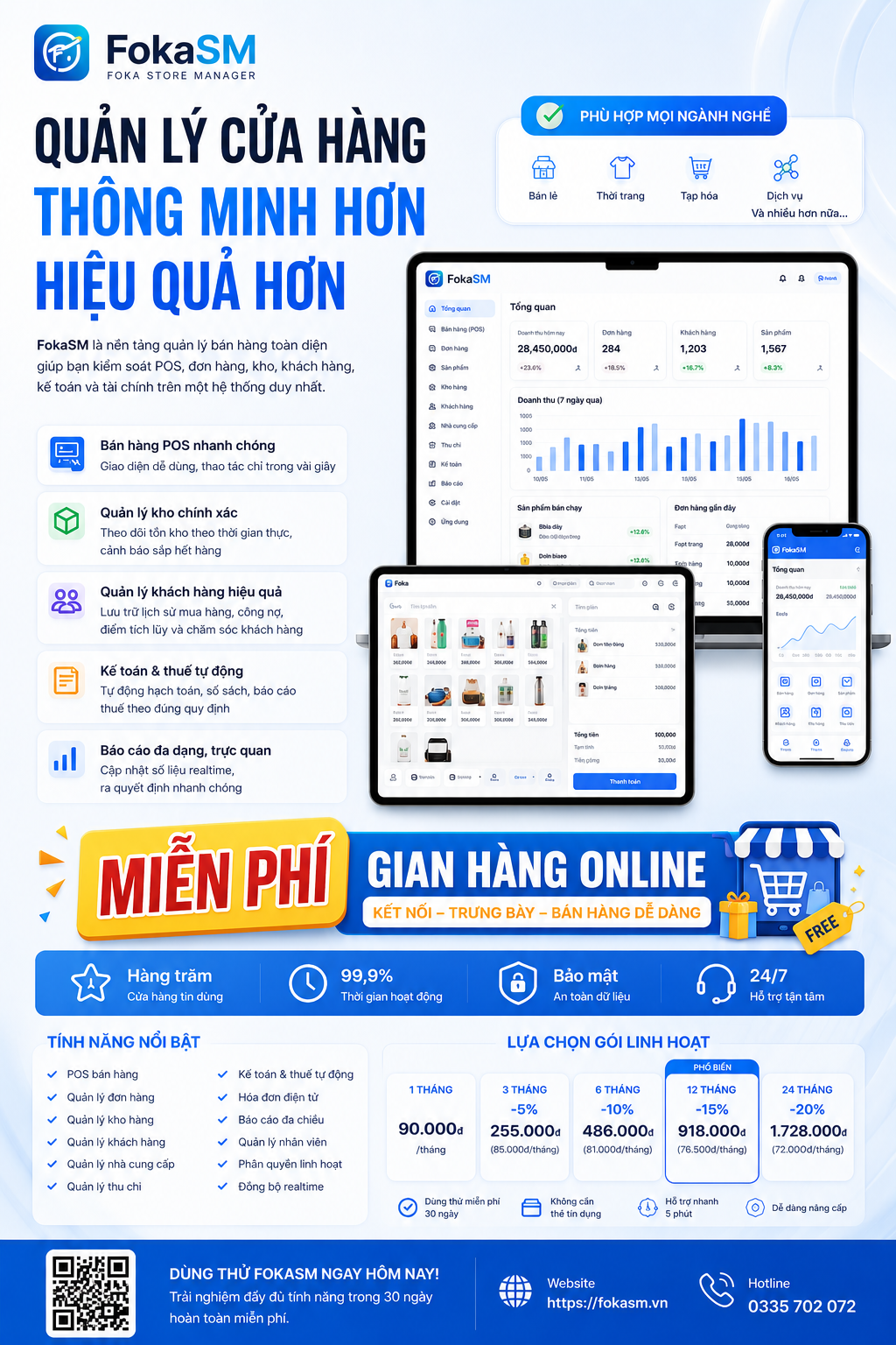 🚀 FokaSM – Phần mềm quản lý bán hàng toàn diện cho cửa hàng hiện đại
