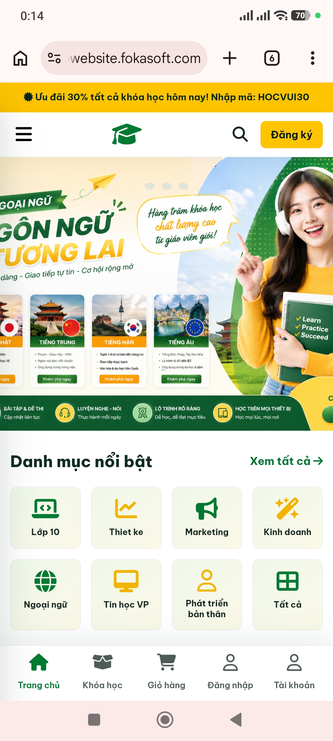MẪU WEBSITE BÁN KHÓA HỌC TRỰC TUYẾN CHUYÊN NGHIỆP – CHUẨN SEO