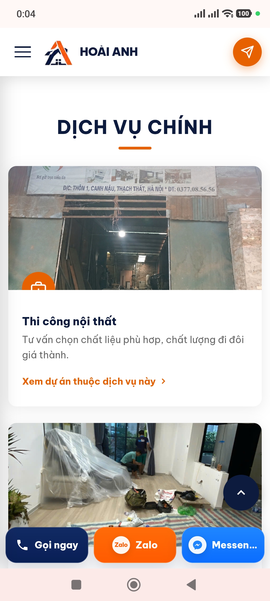Thiết kế website noithathoaianh.vn